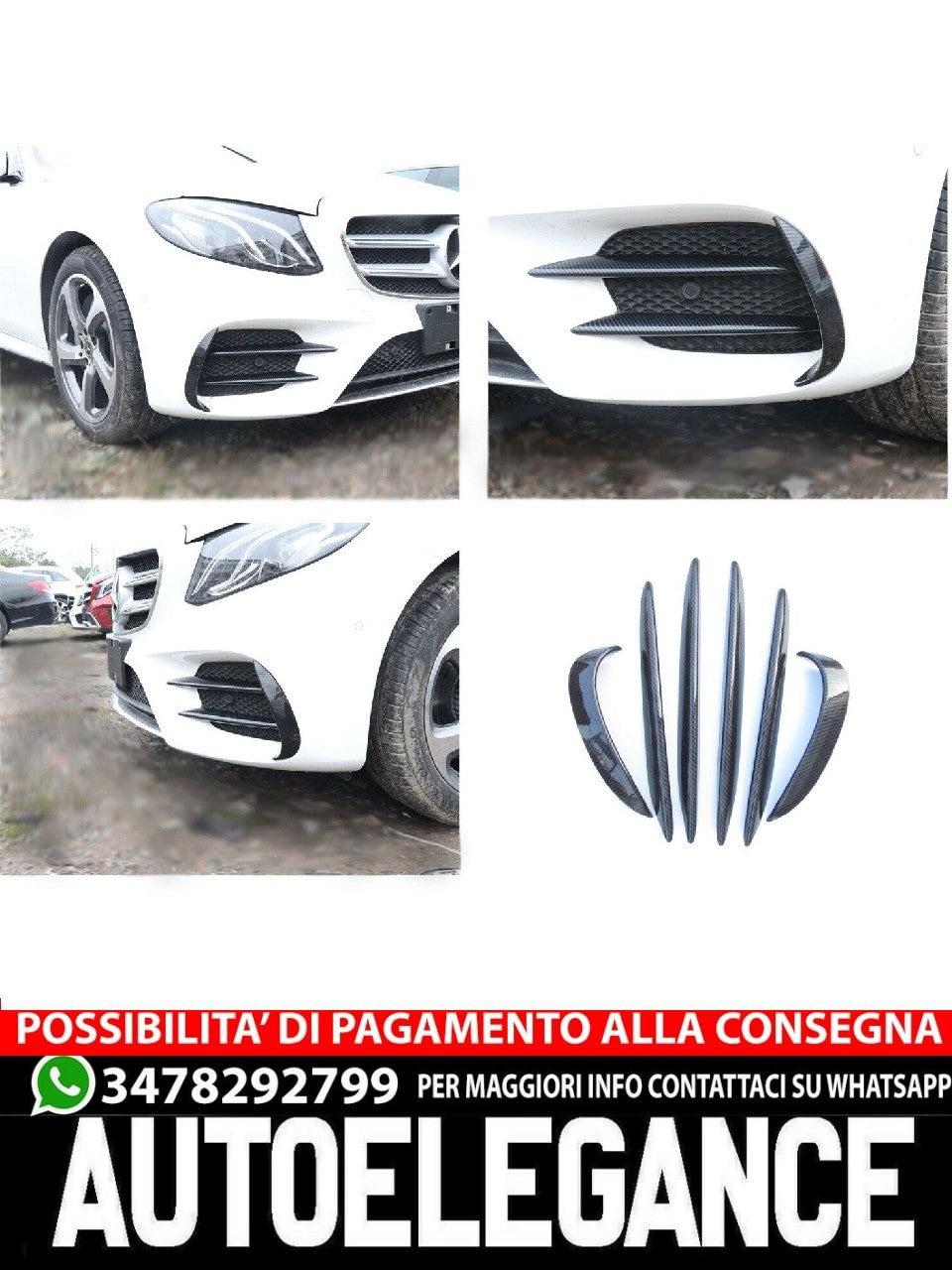 ADATTO PER MERCEDES W213 A238 CLASSE E AMG LINE (VOR FACELIFT) AERO FLAPS