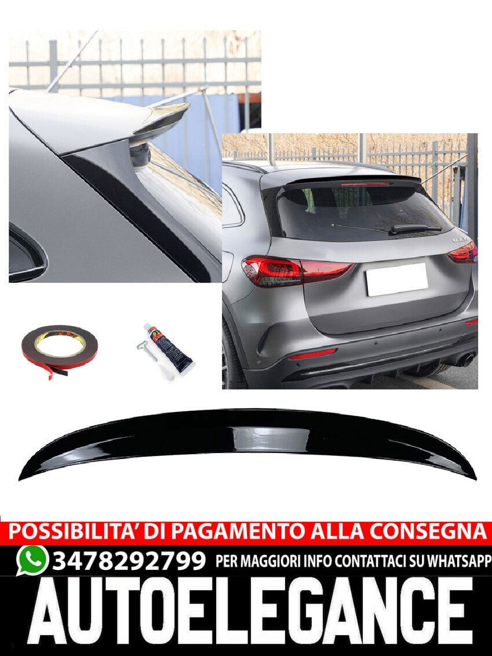 SPOILER TETTO SPOILER POSTERIORE adatto per Mercedes GLA H247