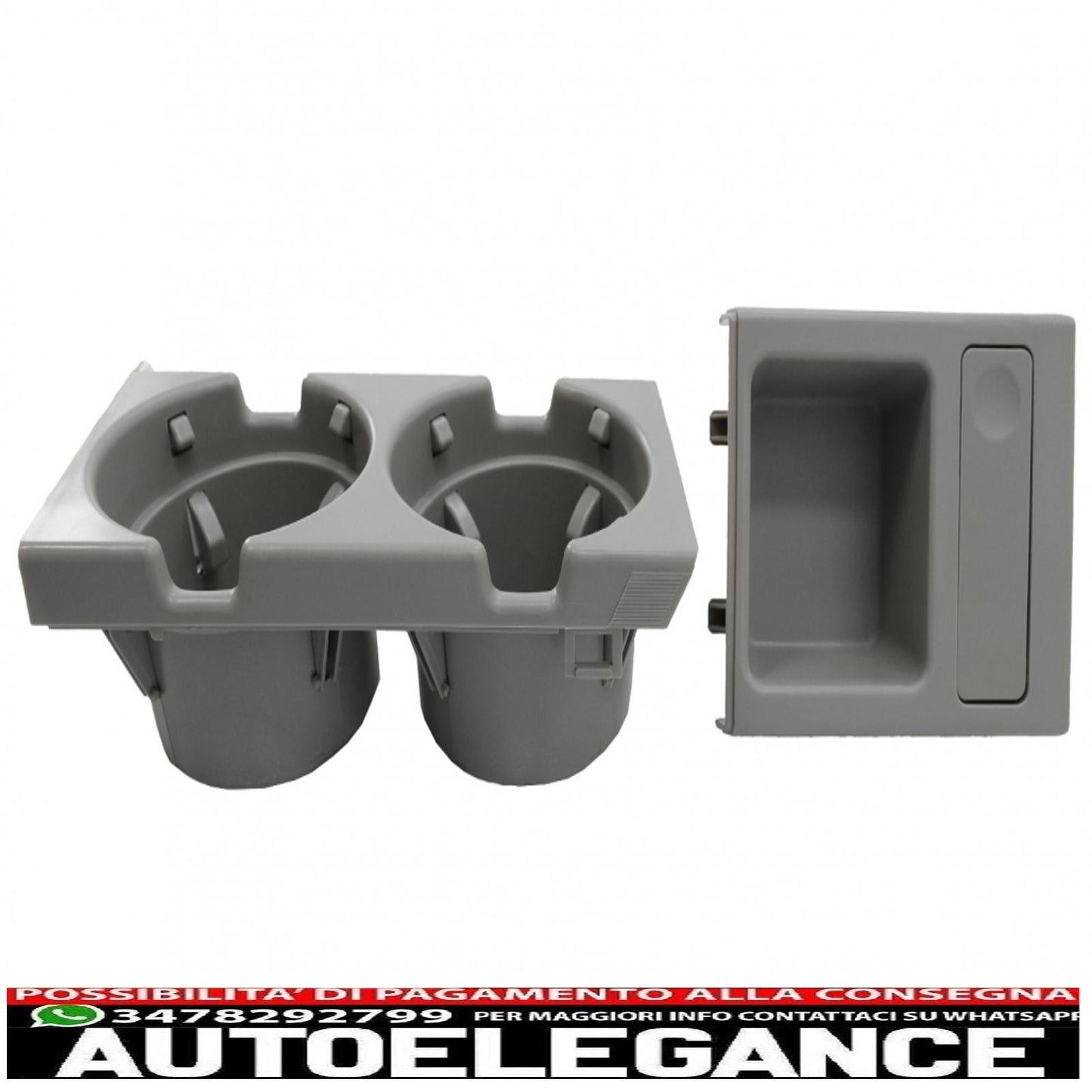 cup holder and coin holder suitable for bmw 3 series e46 (1998-2005) grey