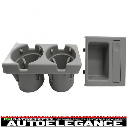 cup holder and coin holder suitable for bmw 3 series e46 (1998-2005) grey