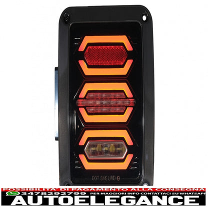 fanali posteriori full led adatti per jeep wrangler jk rubicon (2007-2017) fumè