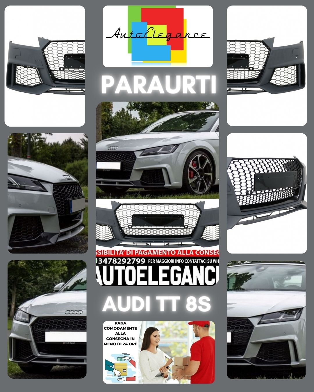 FRONT BUMPER SUITABLE FOR AUDI TTS 8S 2014+ SPORTY RS LOOK DESIGN 