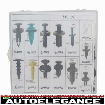 370pcs car clip plastic screw kit 