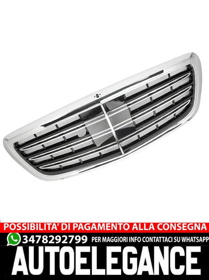 Sports grille for Mercedes W222 S-Class black chrome in AMG look 