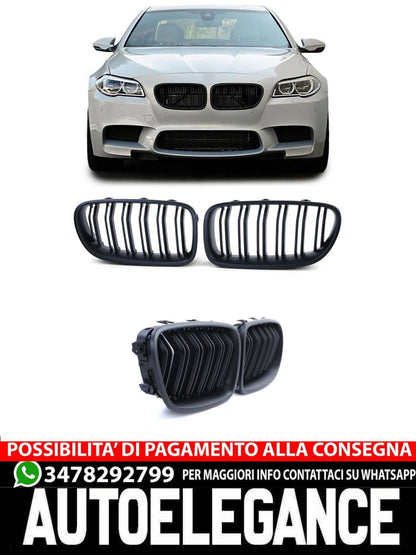 Matte Performance Double Bar Sport Radiator Grille for BMW F10 F11 10-17-