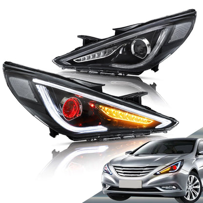 Fari sequenziali a doppio raggio per Hyundai Sonata 2011-2014 Materiale in vetro ABS PMMA (lampadine non incluse)