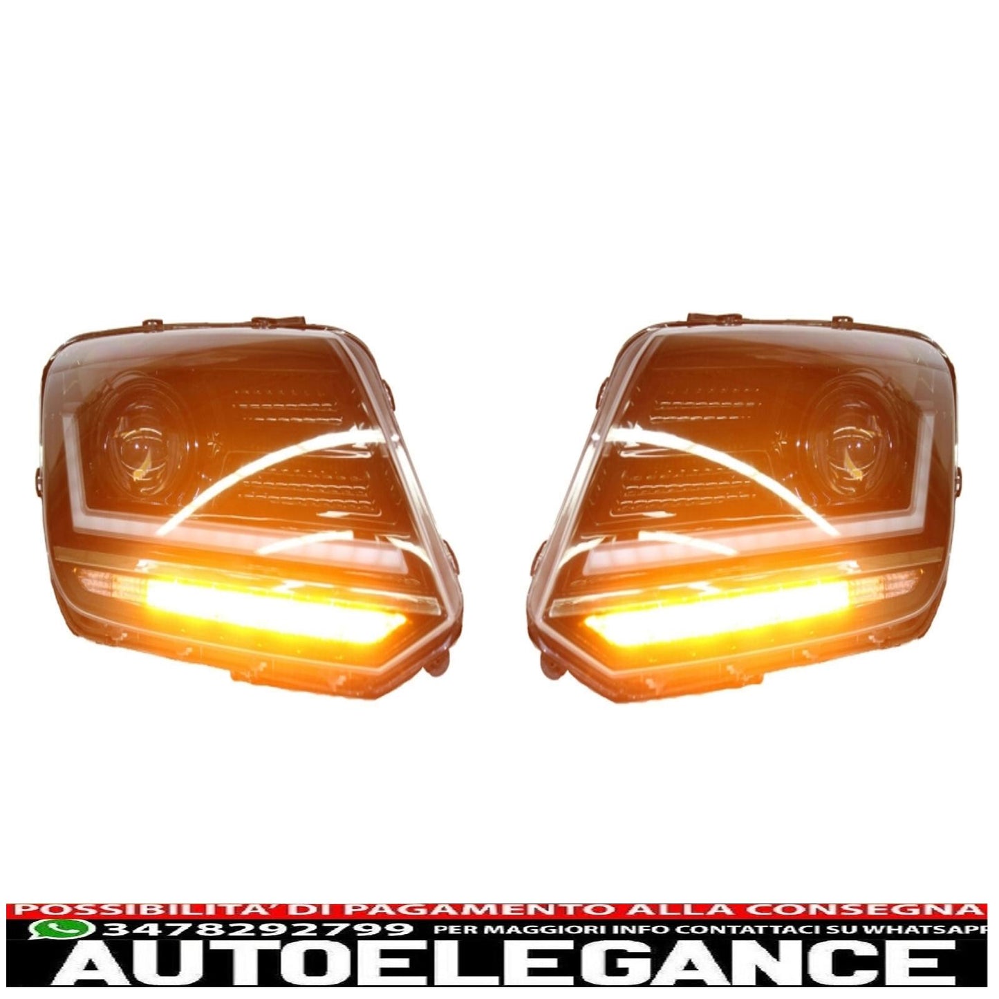 osram ledriving full led headlights suitable for vw amarok (2010-up) black dynamic sequential direction indicators 