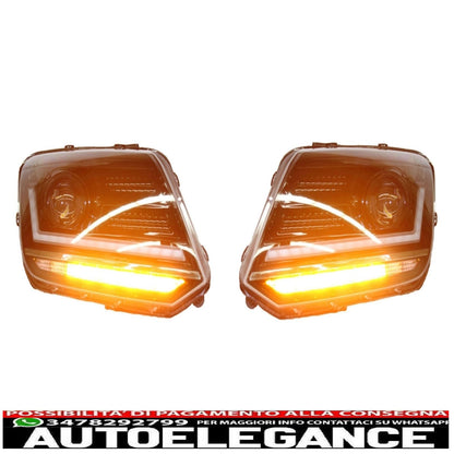 osram ledriving full led headlights suitable for vw amarok (2010-up) black dynamic sequential direction indicators 