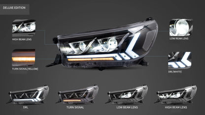 Fari a LED per Toyota Hilux Vigo Revo 2015-2019 con illuminazione di cortesia dinamica