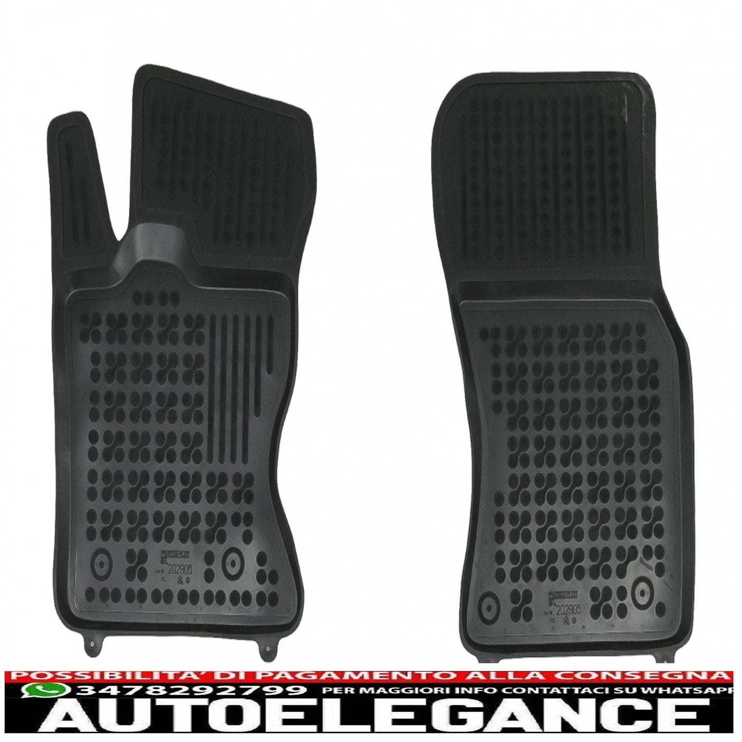 Black rubber mats suitable for Jaguar F-Pace (2016-up) Land Rover Range Rover Velar L560 (2017-up)