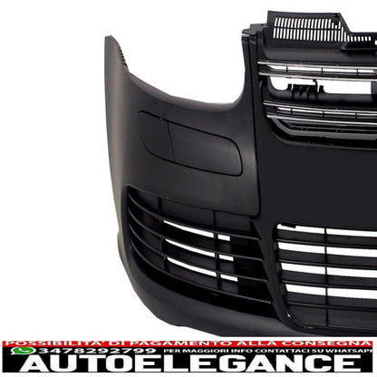 paraurti anteriore adatto per vw golf v 5 (2003-2007) jetta (2005-2010) r32 piano griglia nera lucida