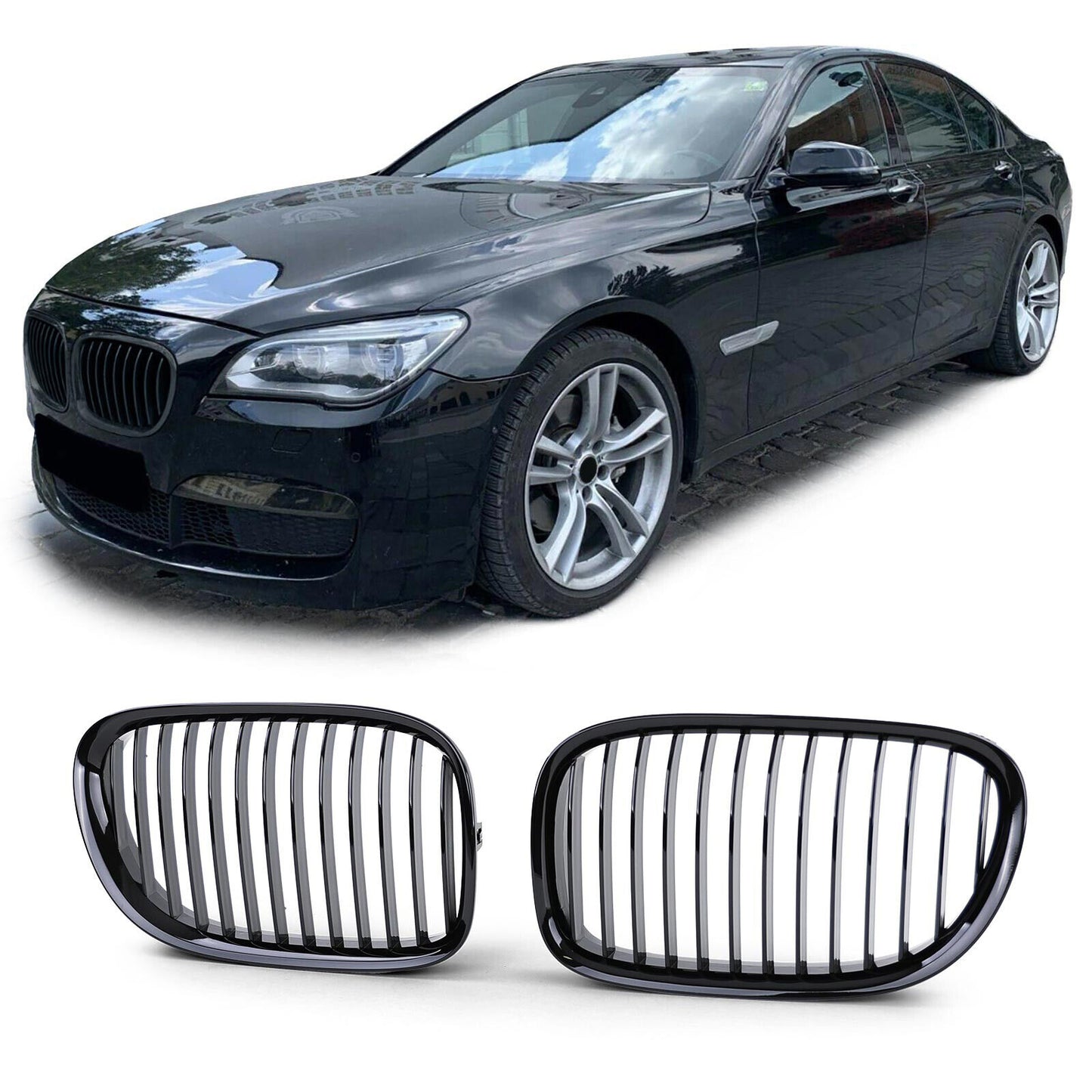 Aftermarket Sport Performance Gloss Grille Compatible with BMW 7 Series F01 F02 F03 F04 08-13 