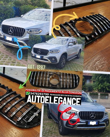 GRIGLIA ADATTA PER MERCEDES CLASSE X W470 2018+ LOOK GT CROMATA CON RETE