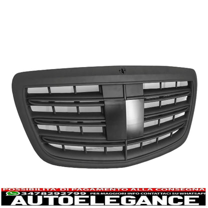 griglia anteriore adatta per mercedes classe s w222 (2014-08.2020) s63 s65 design nero opaco