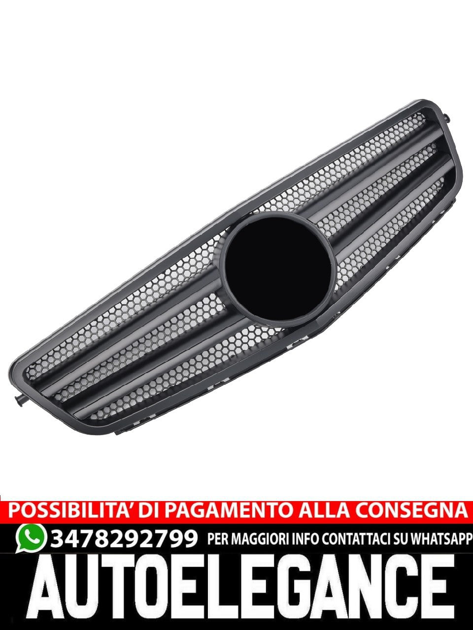Griglia sportiva per Mercedes W204 S204 C63 AMG LOOK nero opaco