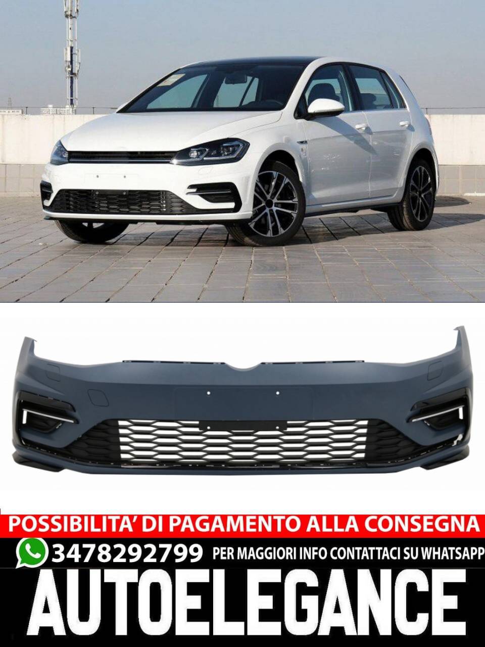 Paraurti anteriore adatto per VW Golf 7.5 (2017-2020) R Line Design