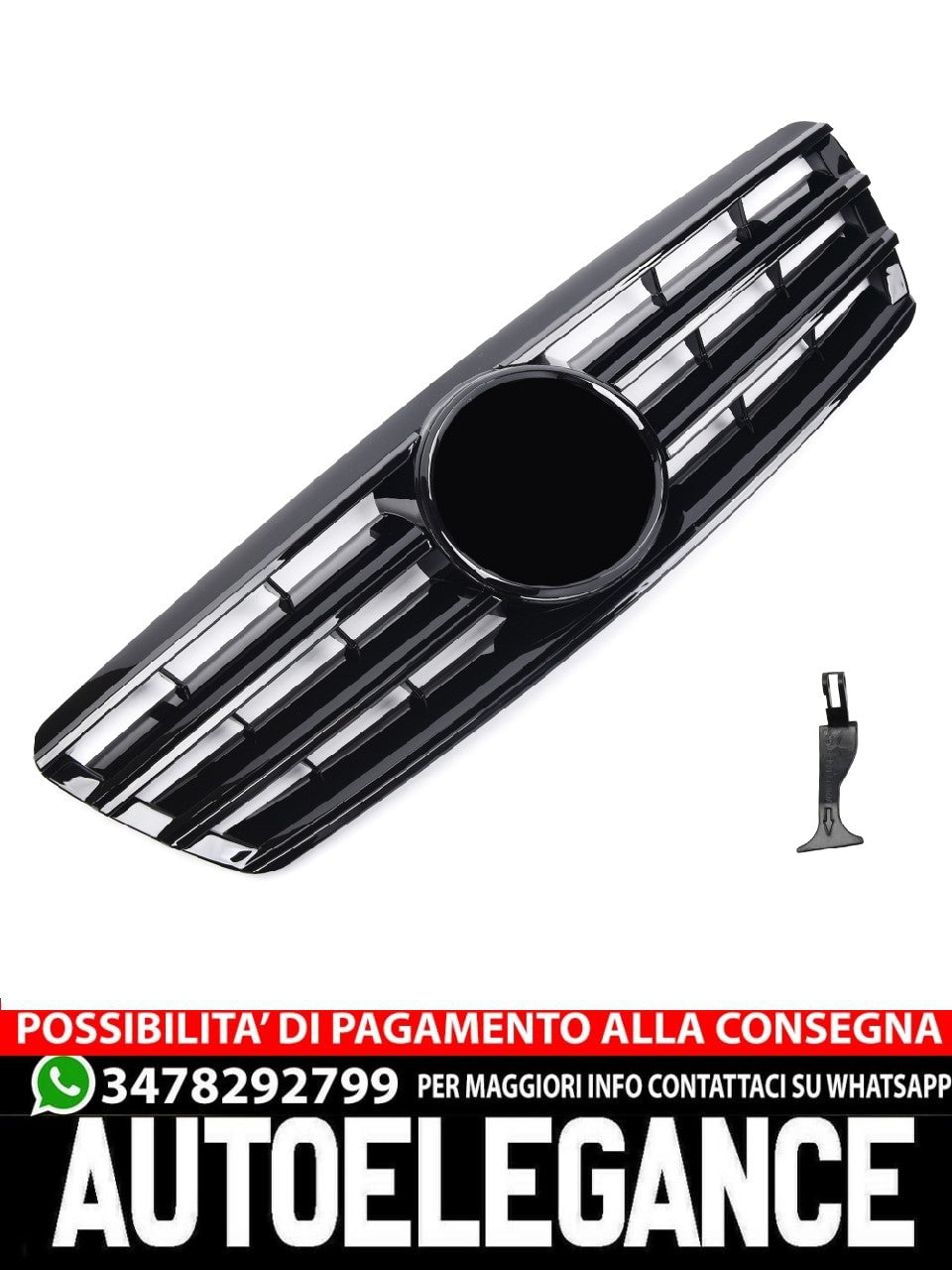 Griglia sportiva per Mercedes W203 S203 C nero lucido CL AMG OPTIK