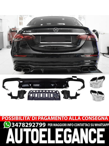 Diffusore spoiler posteriore + terminali di scarico (CROMATI) in E63 AMG LOOK