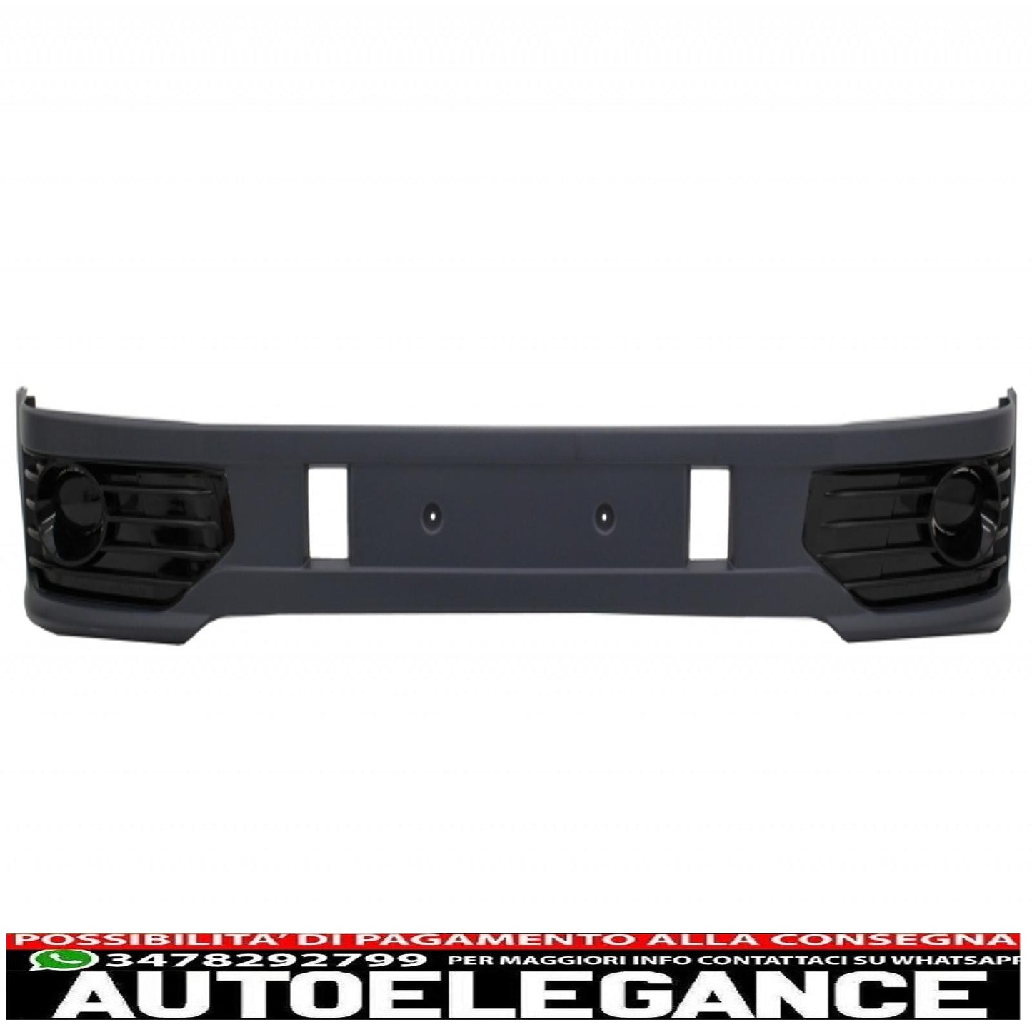 Spoiler aggiuntivo per paraurti anteriore adatto per VW Transporter Multivan Caravelle T5 T5.1 Facelift (2010-2015) con griglia anteriore senza badge e design Sportline