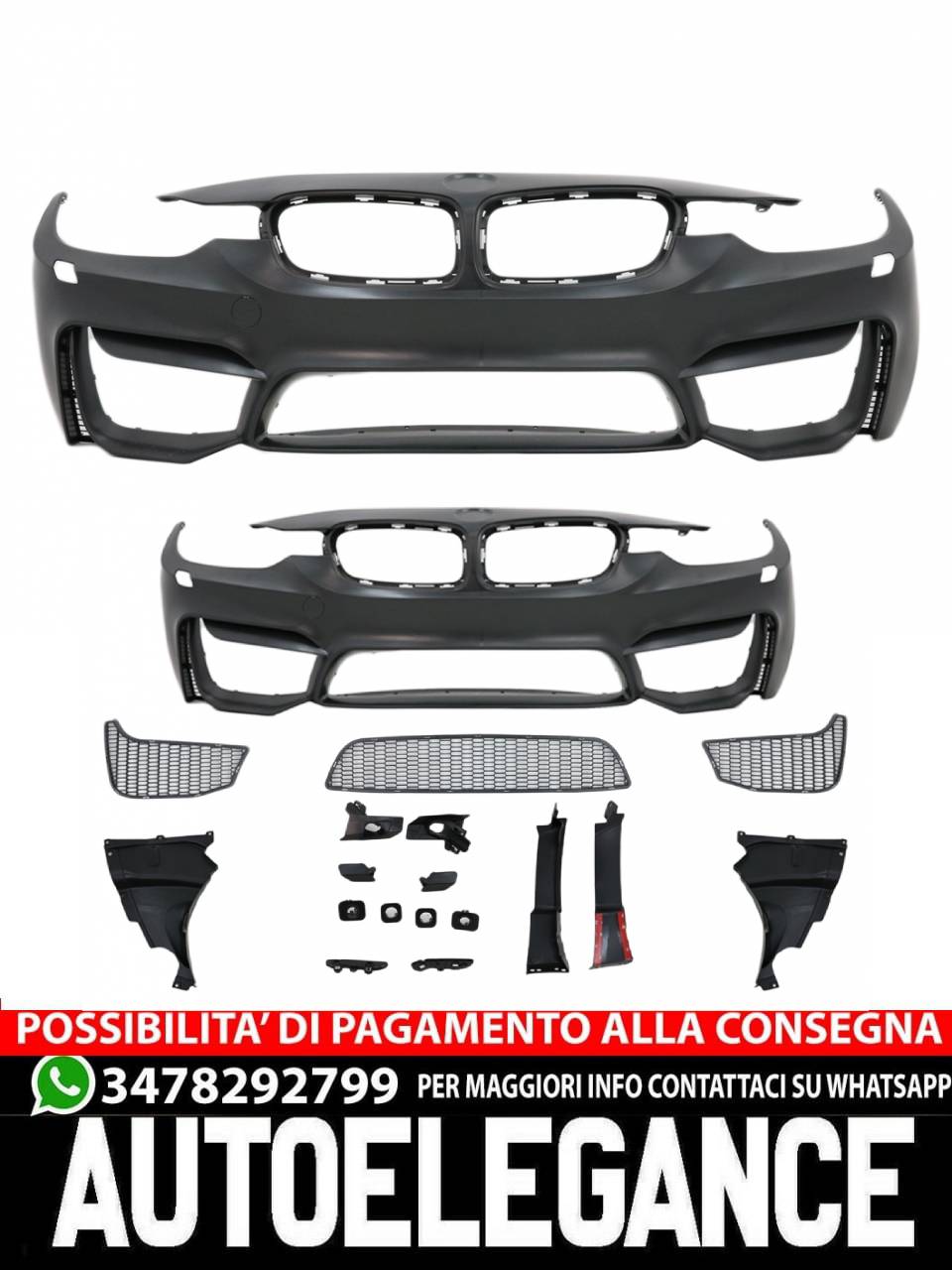 Paraurti anteriore e minigonne laterali adatto per BMW Serie 3 F30 F31 2011-2019