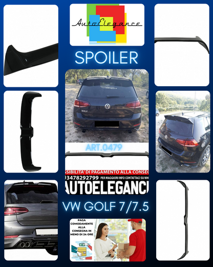SPOILER TETTO ADATTO PER VW GOLF 7 GOLF 7.5 2012-2020 LOOK NERO LUCIDO