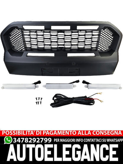 Griglia a nido d'ape Performance nera con LED adatta per Ford Ranger T8 19-23