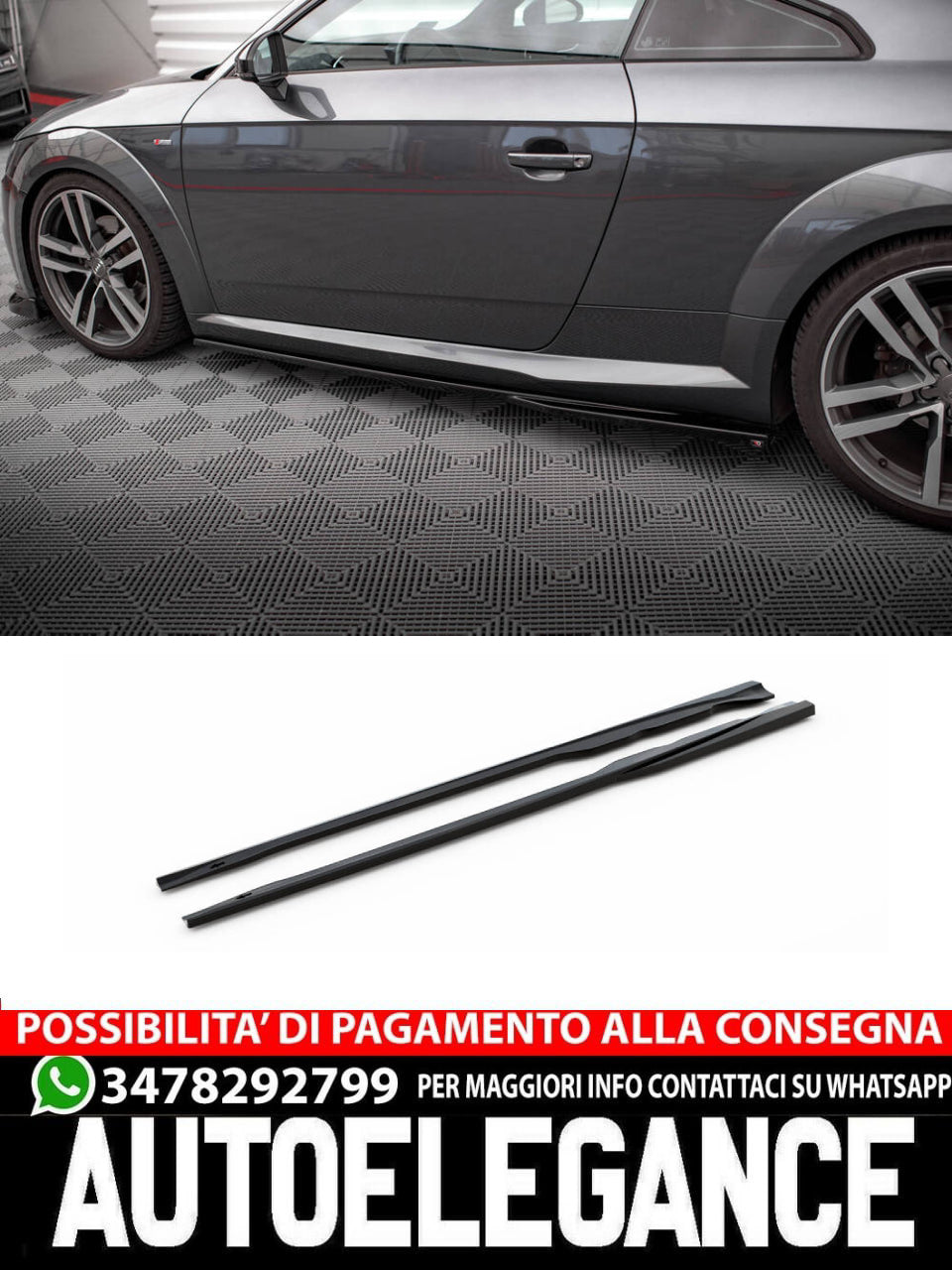 MINIGONNE LATERALI ADATTE PER AUDI TT S-LINE 8S  (2014-2018)