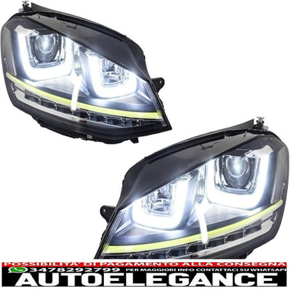 complete body kit suitable for vw golf 7 vii 5g1 (2012-2017) r400 design with full exhaust system and 3d led drl headlights dynamic sequential yellow flowing cornering lights 