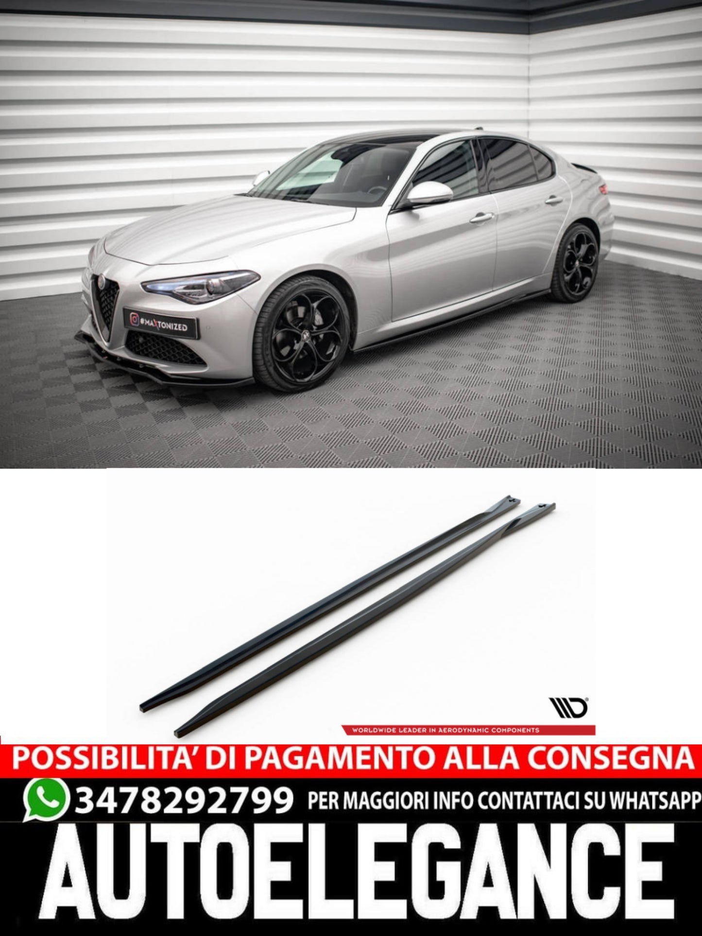 MINIGONNE LATERALI ADATTI COMPATIBILI PER ALFA ROMEO GIULIA SPORT (2016 -   )