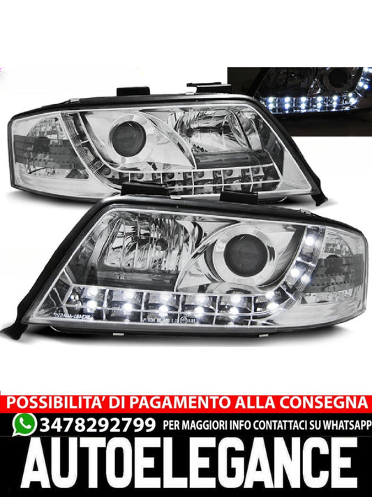 FARI ANTERIORI DAYLIGHT CHROME adatti compatibili per AUDI A6 05.97-05.01