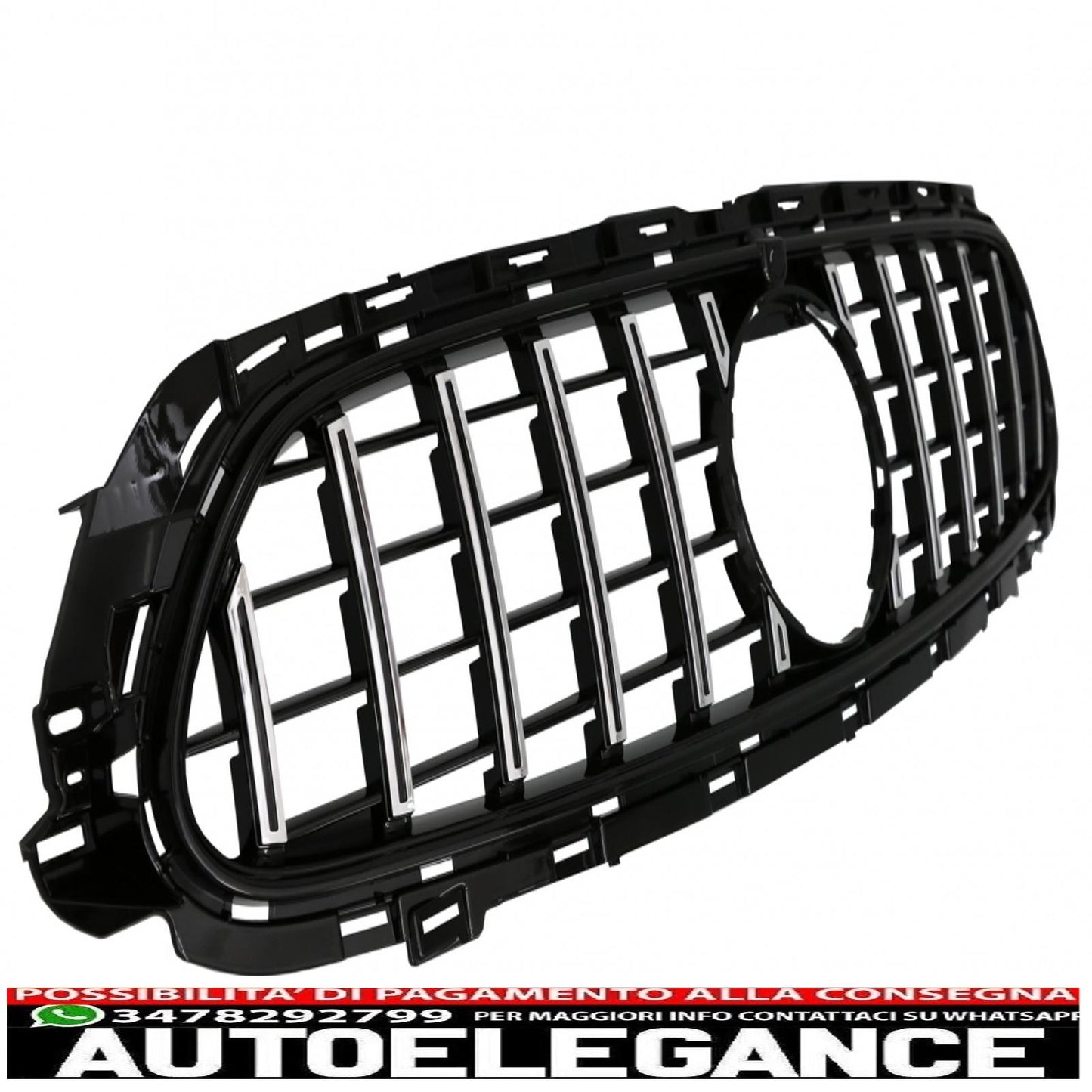 griglia centrale adatta per mercedes classe e facelift w213 s213 c238 a238 sport line (2020-up) gt-r design panamericana cromata