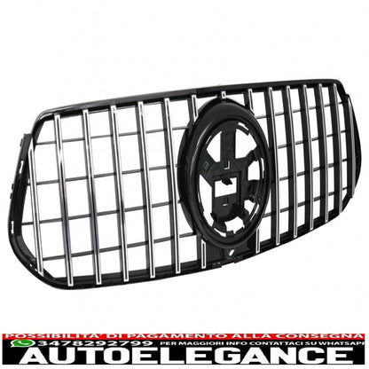 griglia anteriore centrale adatta per mercedes gle suv w167 v167 gle coupe c167 pacchetto sportivo (2019-up) gtr panamericana design nero lucido e cromato