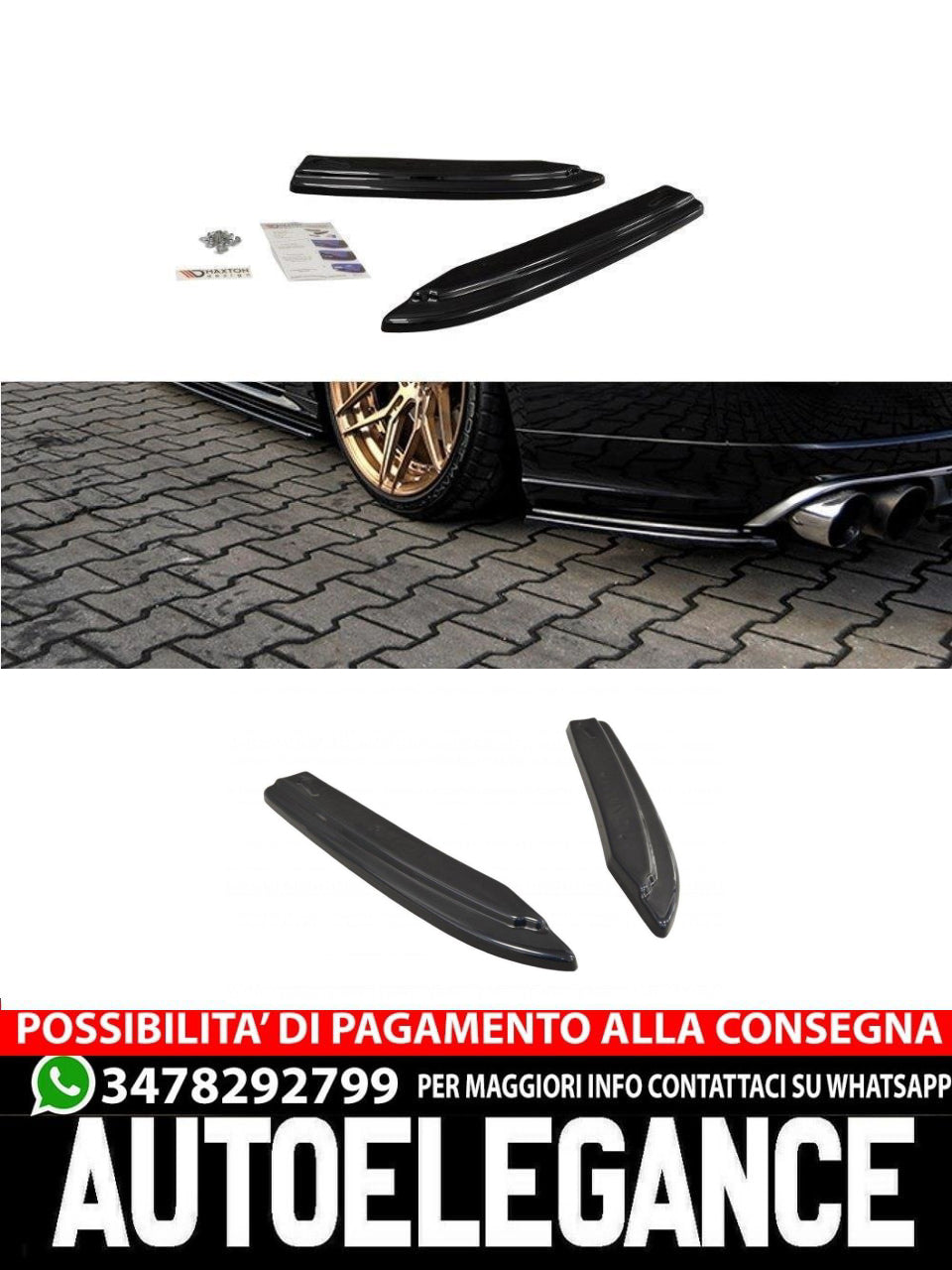 SPLITTER LATERALI POSTERIORI adatto compatibile per AUDI S8 D4 FL( 2015-2017)