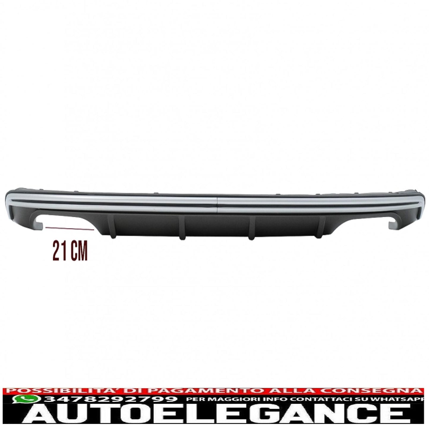 Diffusore mantovana per paraurti posteriore adatto per audi a3 8v hatchback sportback (2012-2015) con terminali di scarico marmitta terminali di scarico s3 design quad