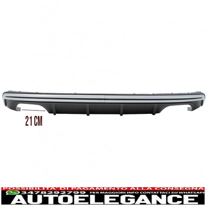 Diffusore mantovana per paraurti posteriore adatto per audi a3 8v hatchback sportback (2012-2015) con terminali di scarico marmitta terminali di scarico s3 design quad