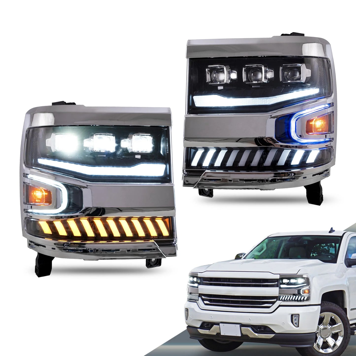 Fari a LED Projector per Chevy Silverado 1500 2016-2019 (non adatti ai modelli LED di fabbrica)
