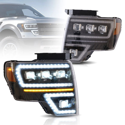 Fari per proiettori a LED per Ford F150 2009-2014 con DRL dinamico