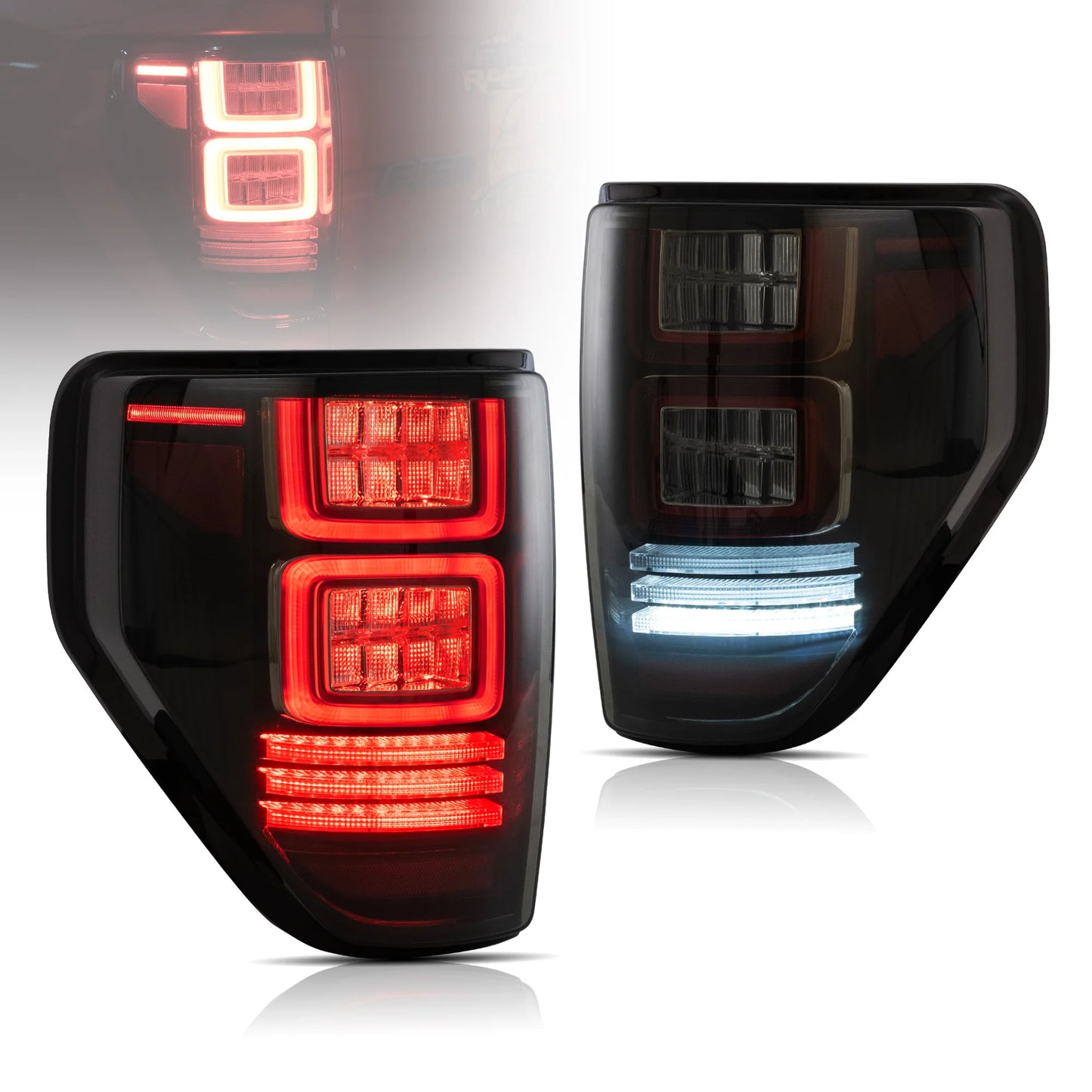 Fanali posteriori Full LED per Ford F150 2009-2014 con segnale di svolta sequenziale/rosso ambra