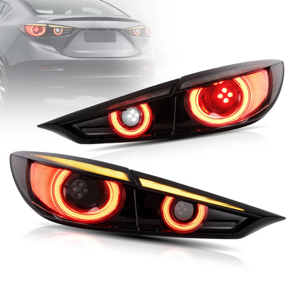 Fanali posteriori Full LED per Mazda 3 Axela Sedan 2014-2018 (segnali di direzione sequenziali con illuminazione dinamica di benvenuto)
