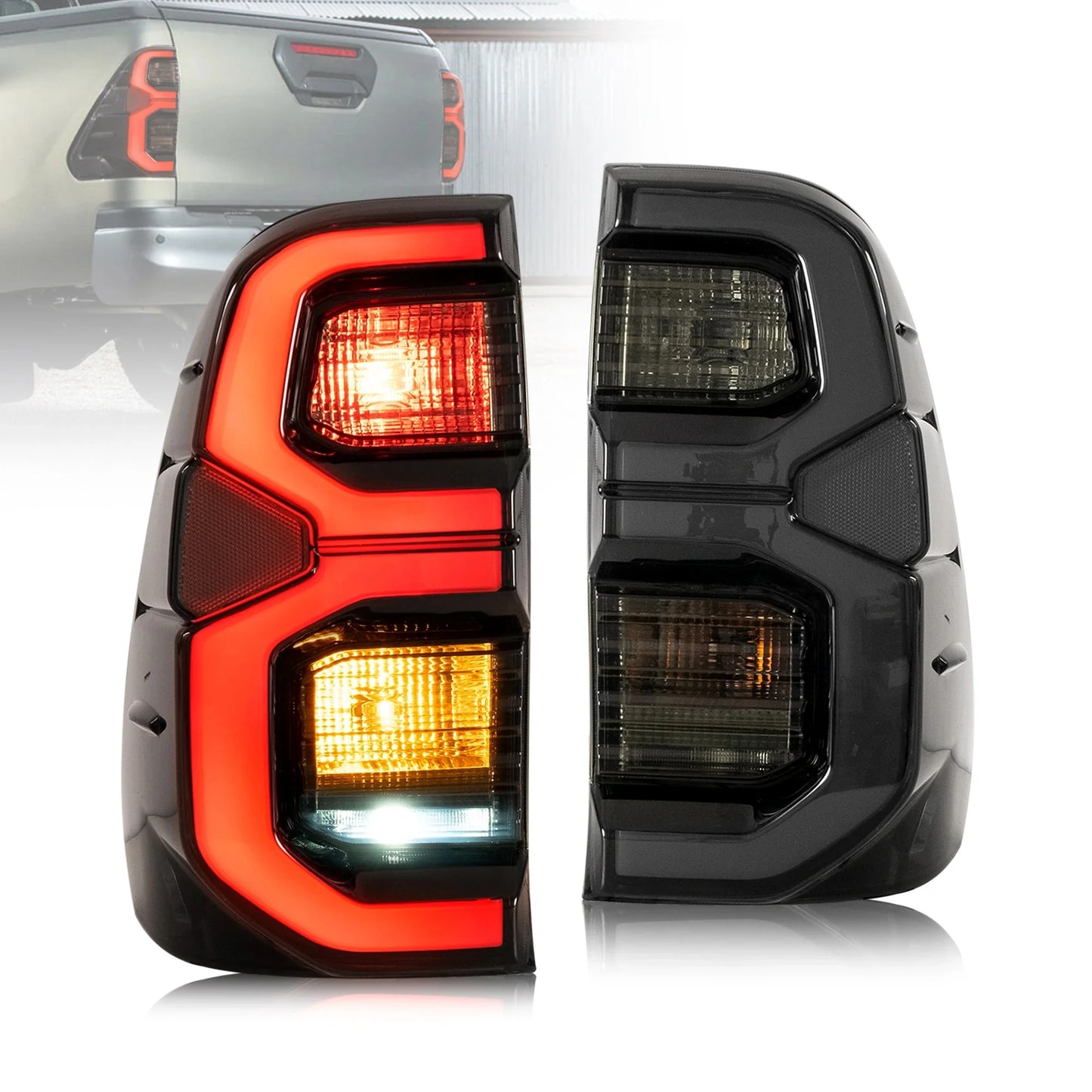Fanali posteriori Full LED per Toyota Vigo/Hilux 2015-2020 con luce di benvenuto di animazione