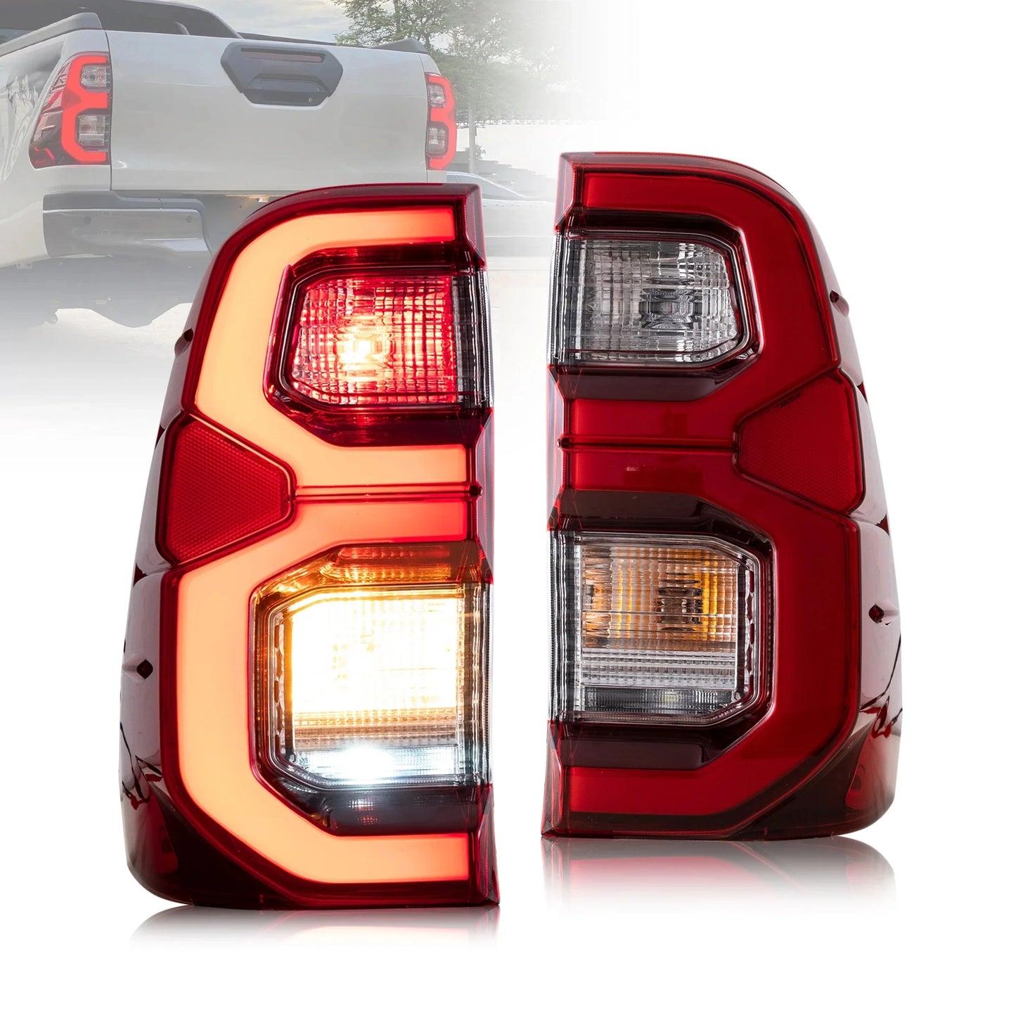 Fanali posteriori Full LED per Toyota Vigo/Hilux 2015-2020 con luce di benvenuto di animazione