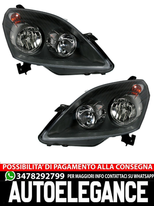 Set fari anteriori per Opel Zafira B 2005-2014 in nero motore H1 H7