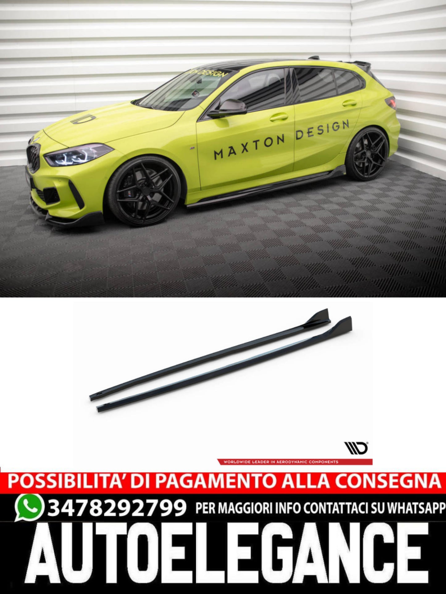 MINIGONNE LATERALI V.5 ADATTE PER BMW 1 F40 M-PACK/ M135I  (2019 - )