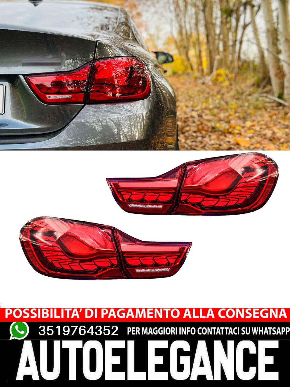 Red OLED Dynamic Rear Lights Suitable for BMW 4 Series F32 F33 F36 F82 