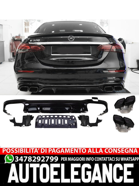 Suitable for Mercedes W213 E-Class Rear Spoiler Diffuser + Exhaust Tips 