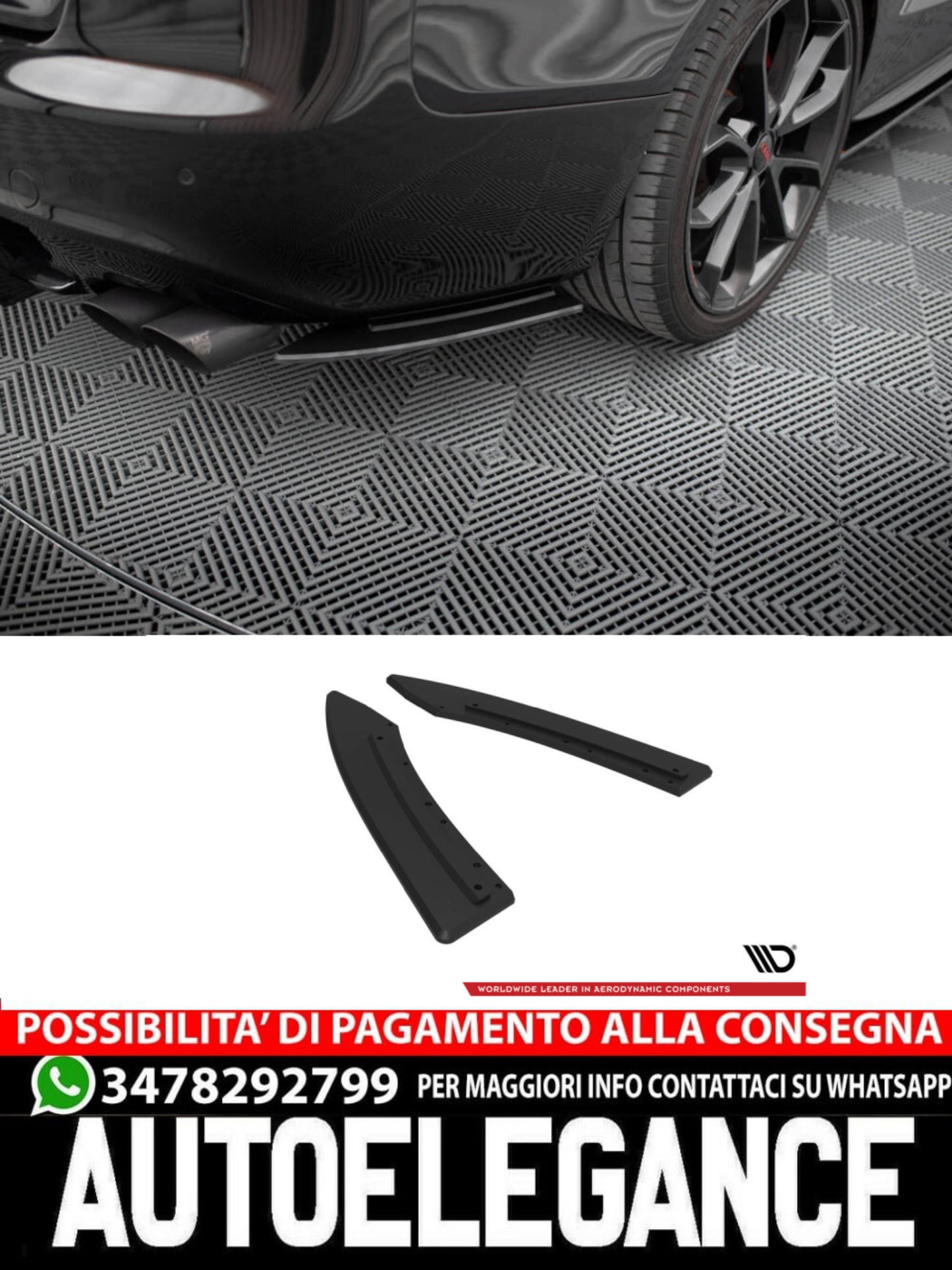SPLITTER LATERALI POSTERIORI STREET PRO ADATTO PER AUDI S5 / A5 S-LINE COUPÉ / CABRIOLET 8T