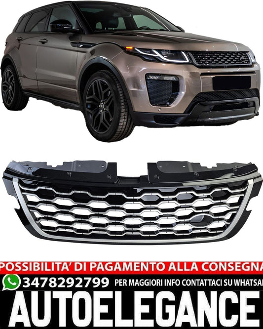 GRIGLIA ANTERIORE ADATTA PER RANGE ROVER EVOQUE L551 2019+ LOOK NERO - ARGENTO