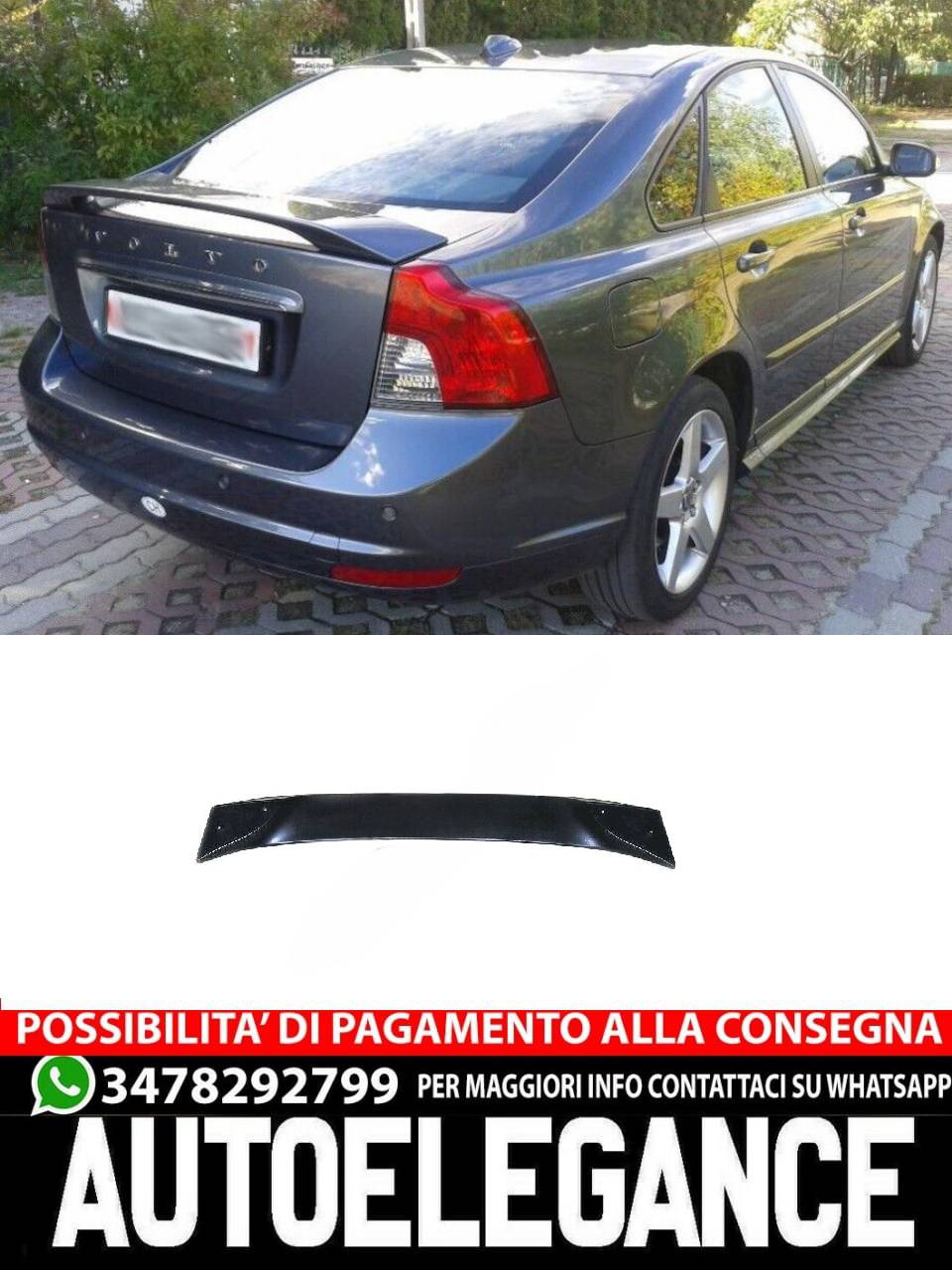 SPOILER COPERCHIO BAULE adatto per VOLVO S40 2004-2012