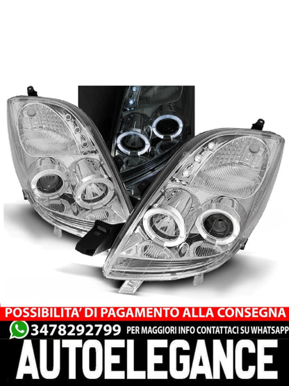 HEADLIGHTS SUITABLE FOR TOYOTA YARIS 06-09 ANGEL EYES CHROME 