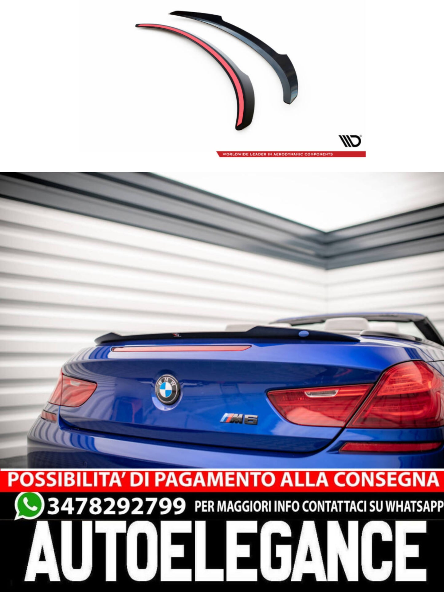 TAPPO SPOILER ADATTO PER BMW M6 / 6 M-PACK CABRIOLET F12   (2010-2018)